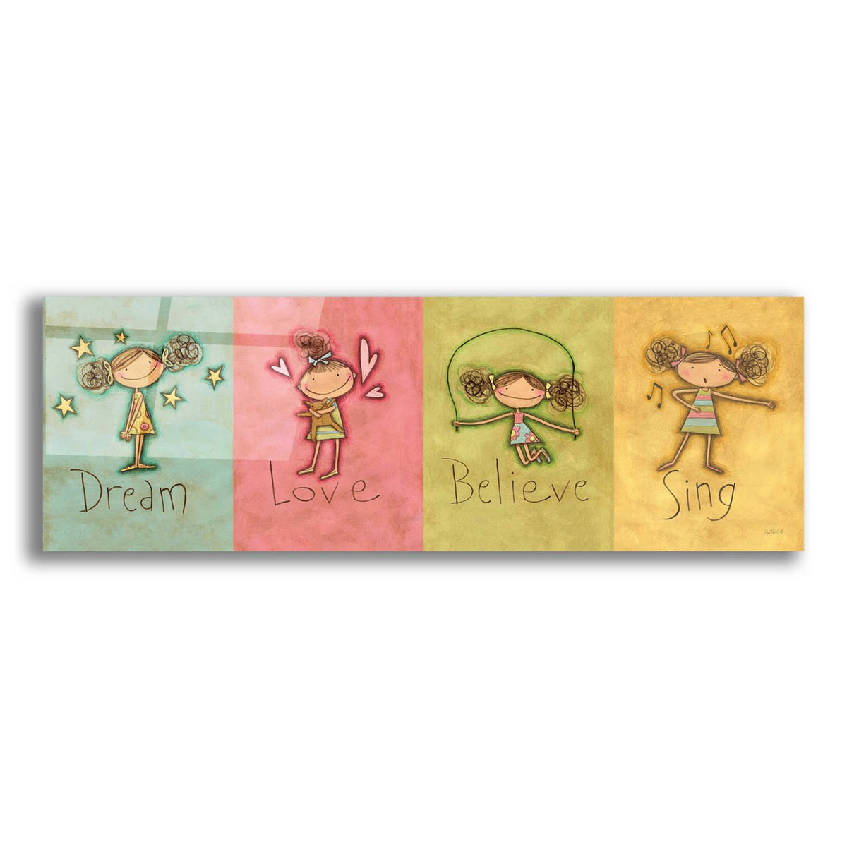 Dream Love Believe Sing by Anne Tavoletti acrylic glass wall art