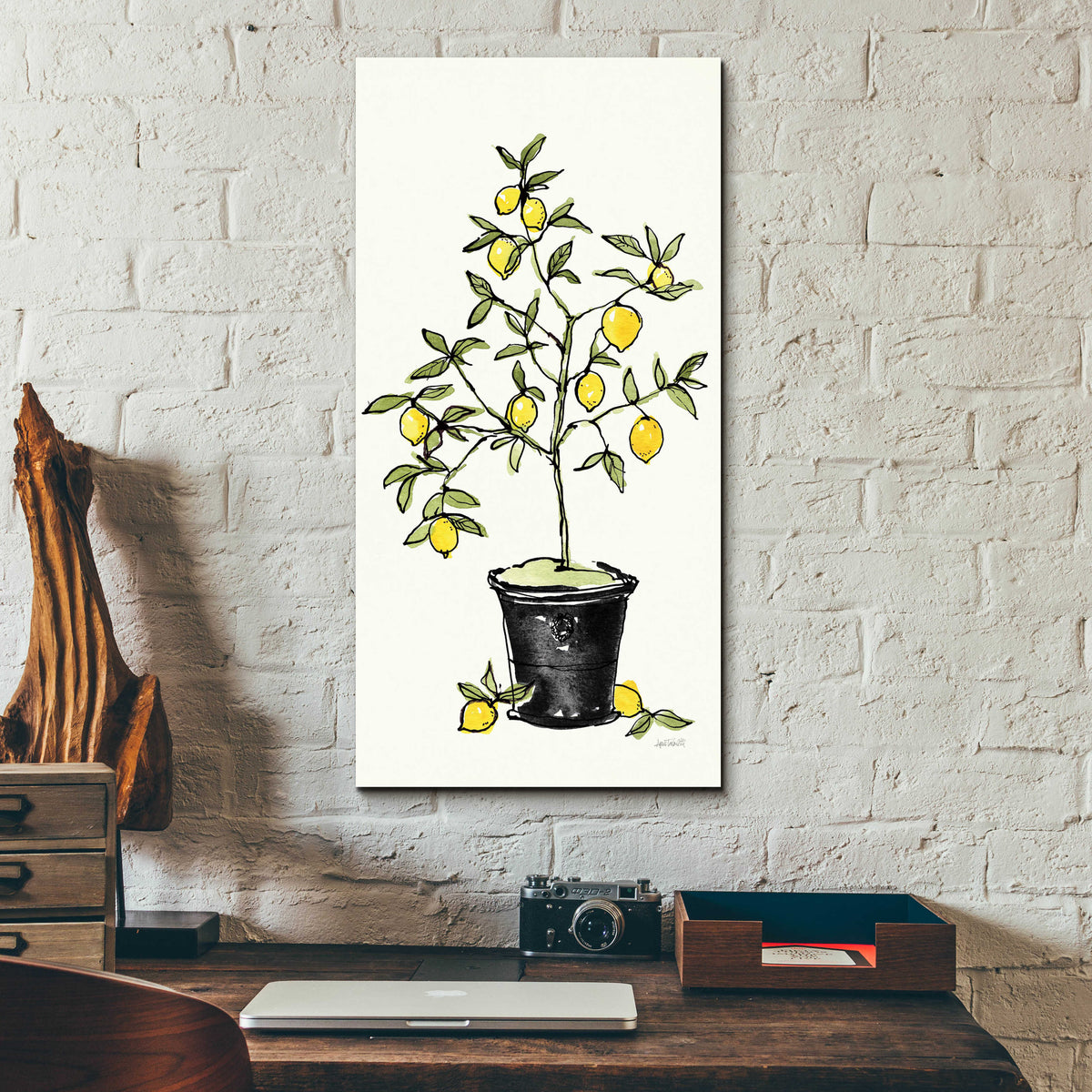 Citron V by Anne Tavoletti - 12x24 acrylic wall art in a room