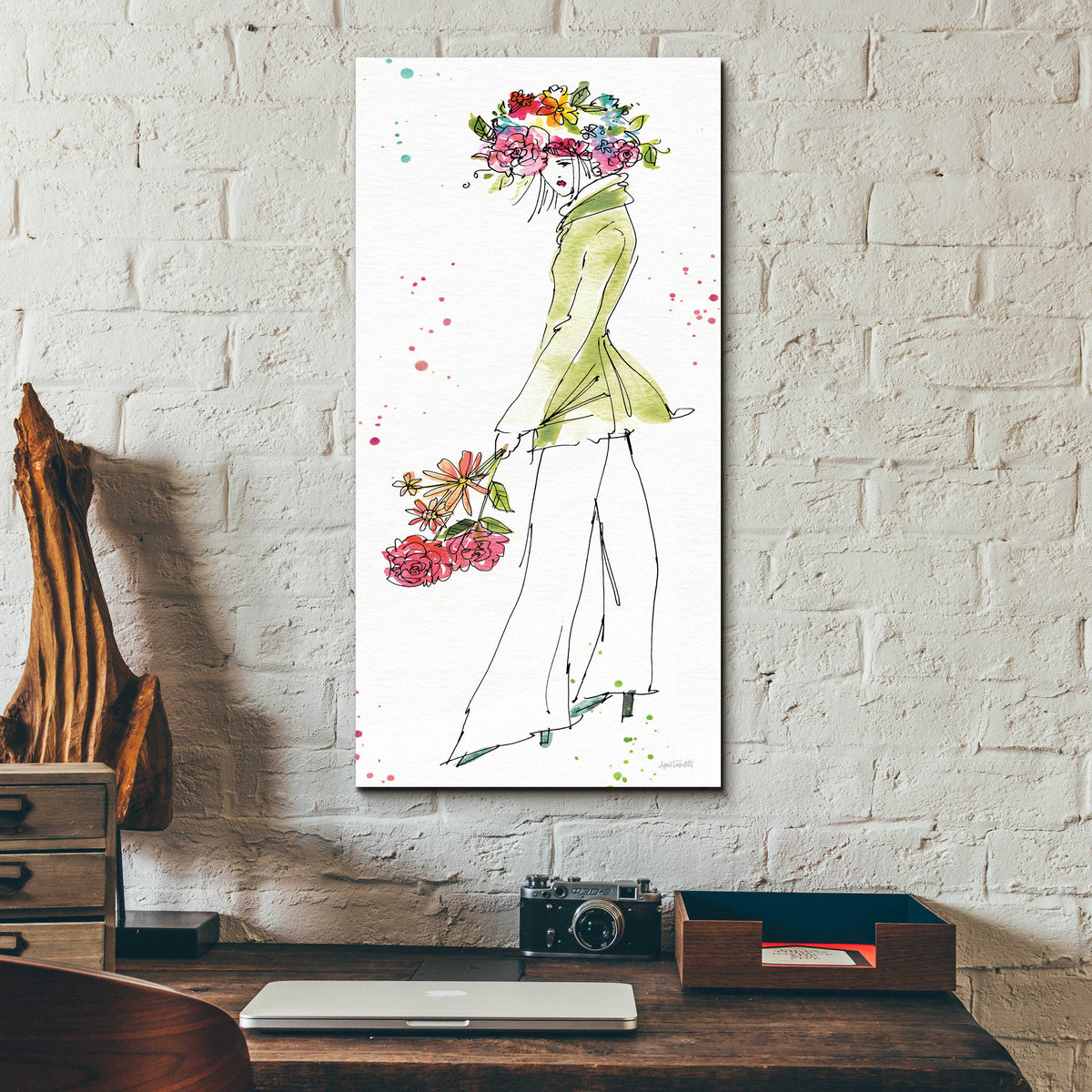 Floral Figures VII by Anne Tavoletti - 12x24 acrylic wall art in a room