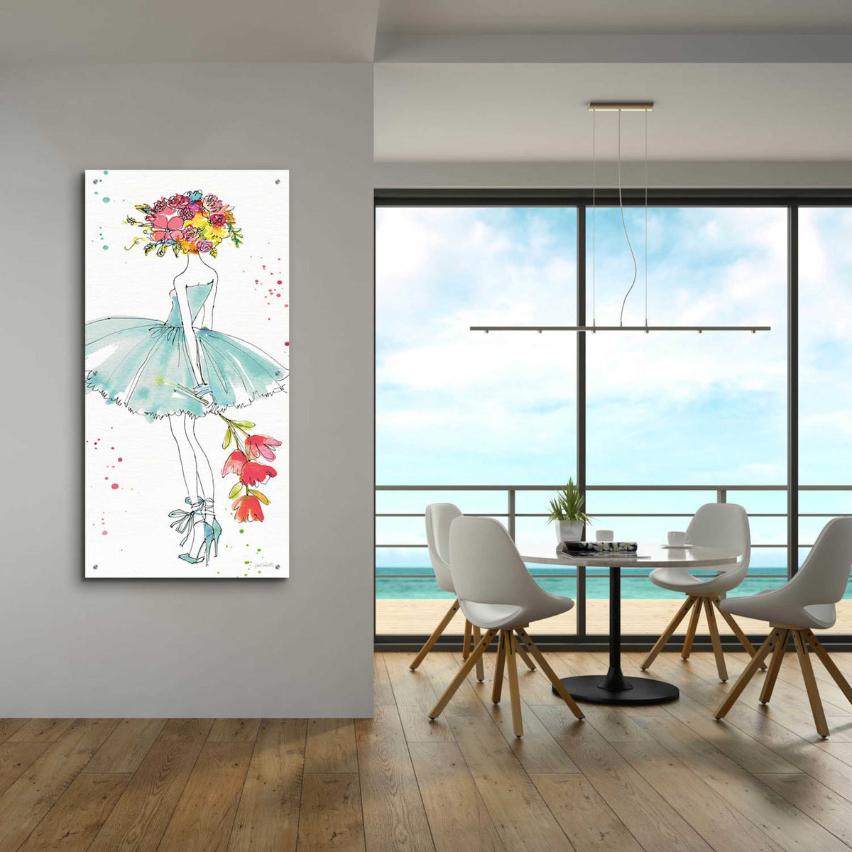 Floral Figures VI by Anne Tavoletti - 24x48 acrylic wall art in a room