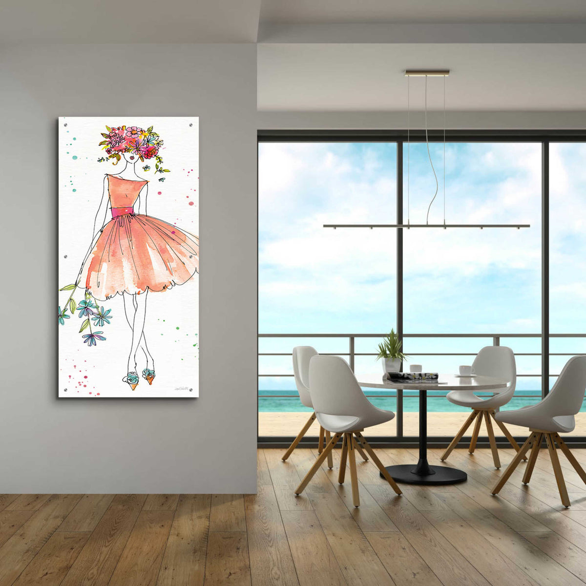Floral Figures VIII by Anne Tavoletti - 24x48 acrylic wall art in a room