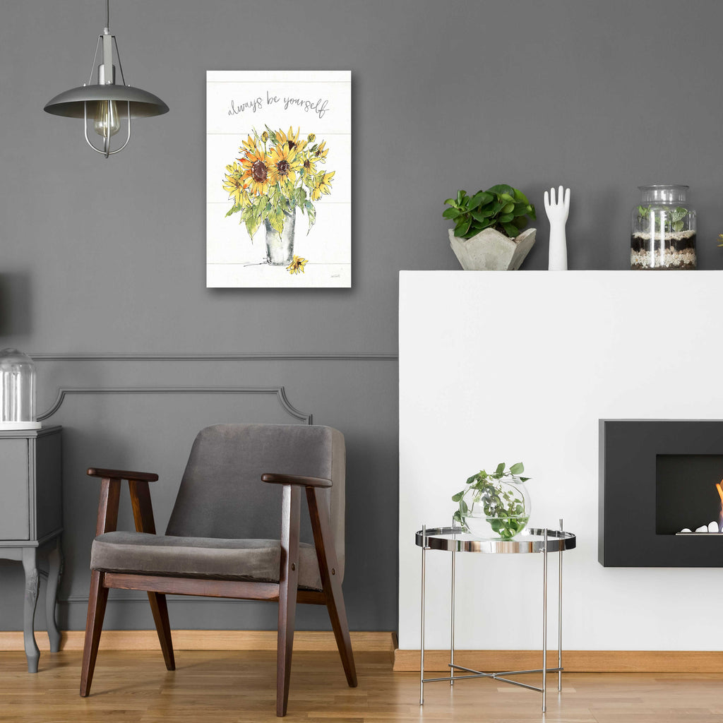 Sunflower Fields II by Anne Tavoletti - 16x24 acrylic wall art in a room