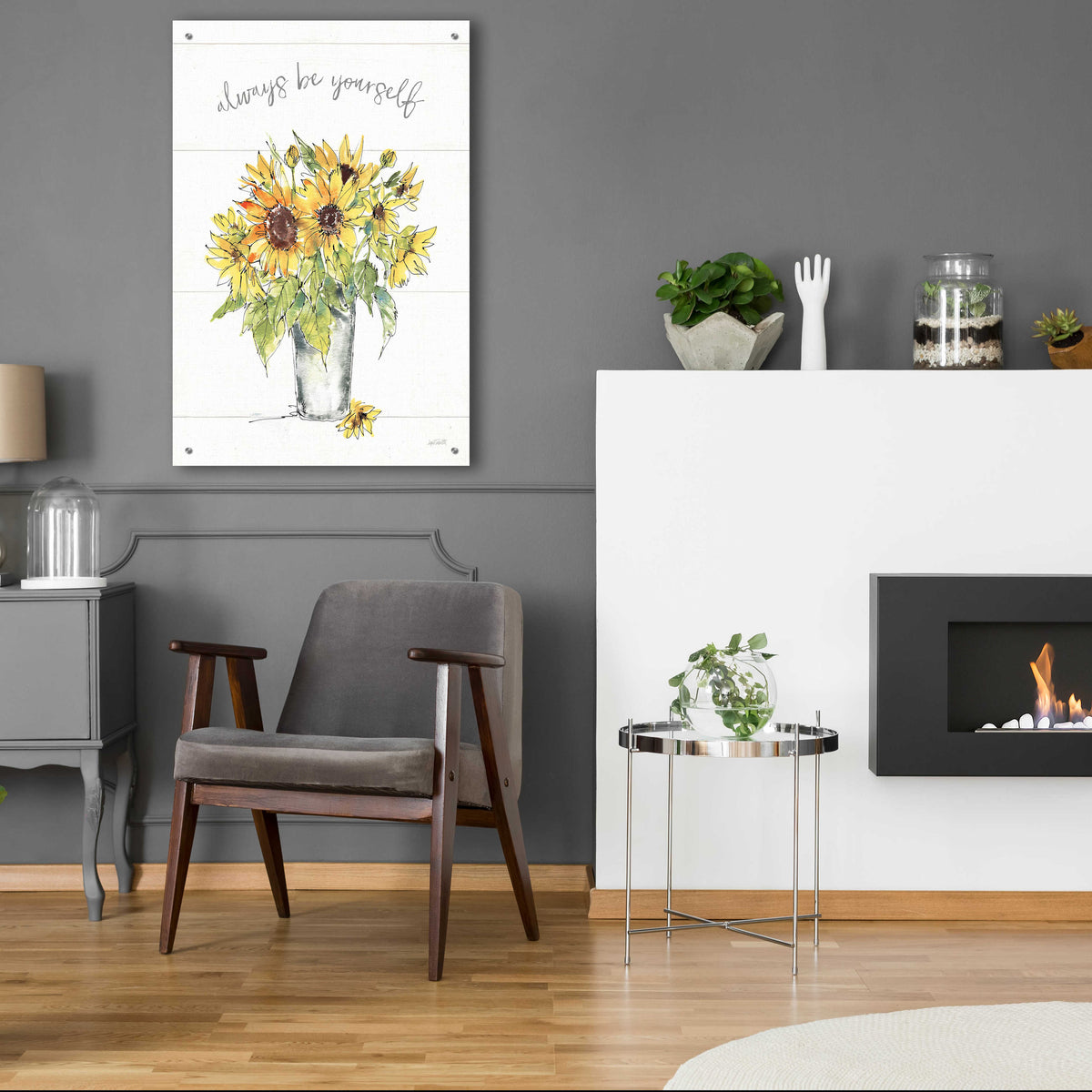 Sunflower Fields II by Anne Tavoletti - 24x36 acrylic wall art in a room