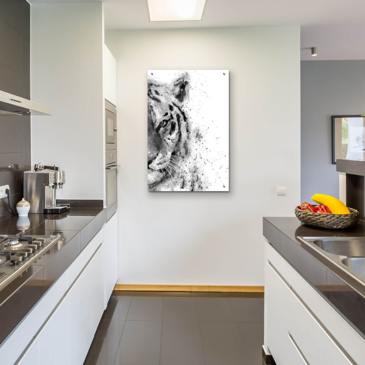 Tiger At Attention by Brandon Wong - 24x36 acrylic wall art in a room