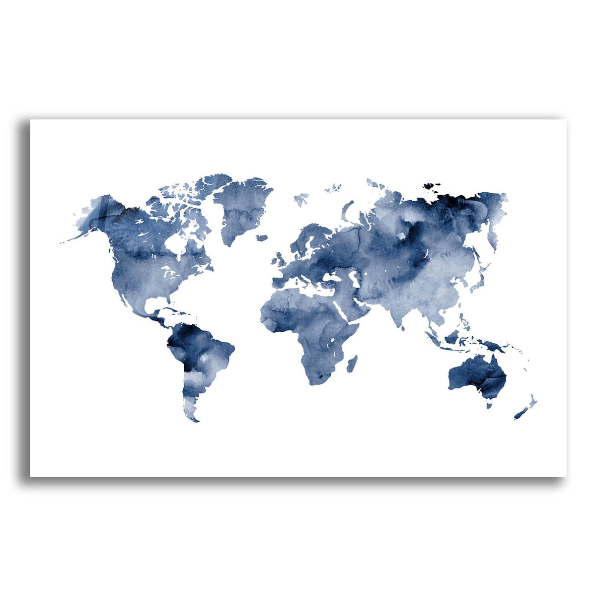 Indigo World Map by Brandon Wong acrylic glass wall art
