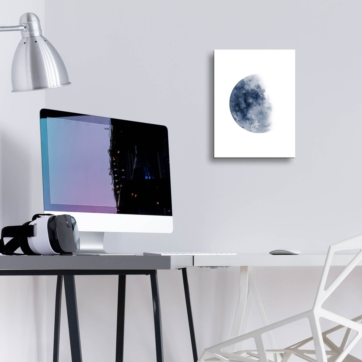 Blue Moon Waning No. 1 by Brandon Wong - 12x16 acrylic wall art in a room