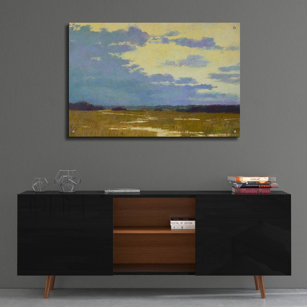 Yellow Sky by Carol Strock Wasson - 36x24 acrylic wall art in a room