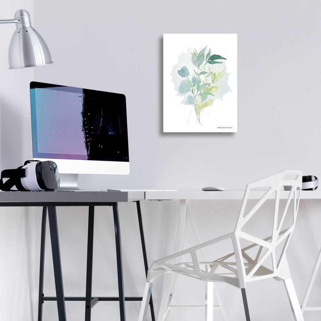 Watercolor Greenery Series II by Bluebird Barn - 12x16 acrylic wall art in a room