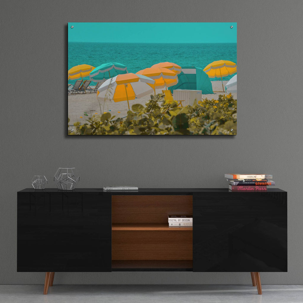 Umbrellas No. 1 by Carlos Vargas - 36x24 acrylic wall art in a room