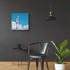 Premiere Motel by Carlos Vargas - 24x24 acrylic wall art in a room