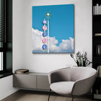 Premiere Motel by Carlos Vargas - 36x36 acrylic wall art in a room