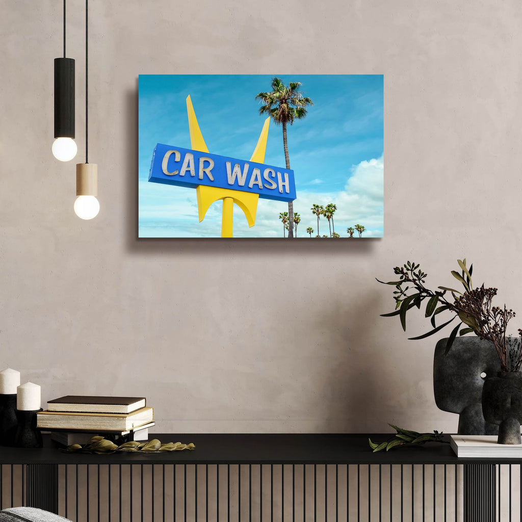 5 Points Car Wash by Carlos Vargas - 24x16 acrylic wall art in a room