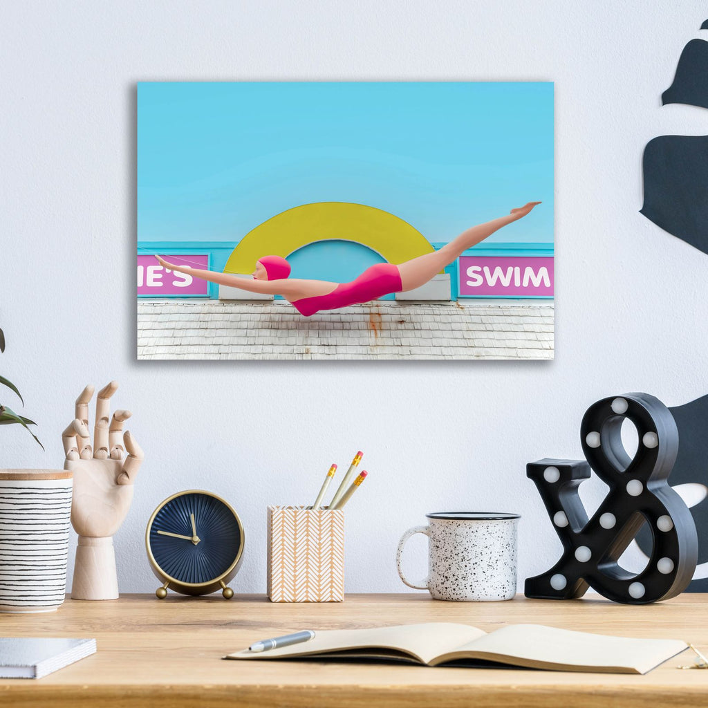 Diving Lady by Carlos Vargas - 16x12 acrylic wall art in a room
