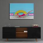 Diving Lady by Carlos Vargas - 36x24 acrylic wall art in a room