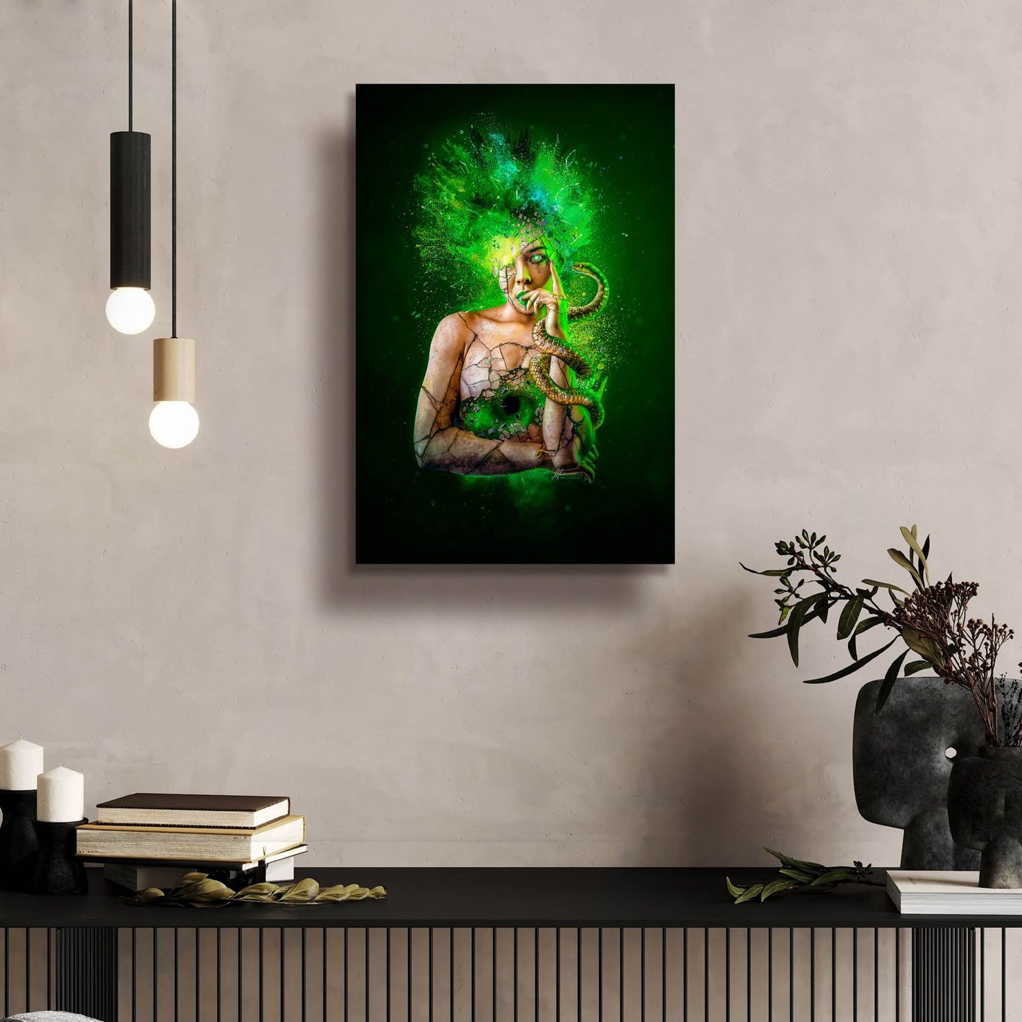 Epic Art 'Envy - Paradise Lost Seven Deadly Sins' by Mario Sanchez Nevado Acrylic Glass Wall Art,16x24