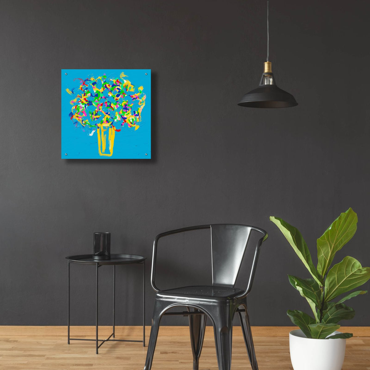 Spring Flowers by Cesare Bellassai - 24x24 acrylic wall art in a room
