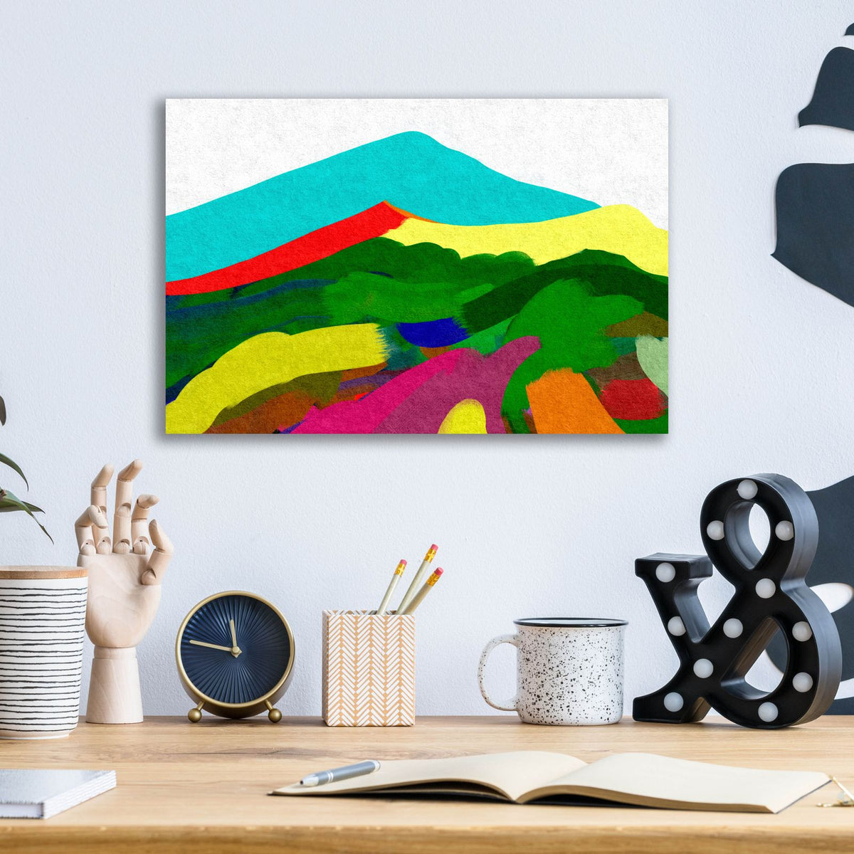 Sicilian Mountain by Cesare Bellassai - 16x12 acrylic wall art in a room