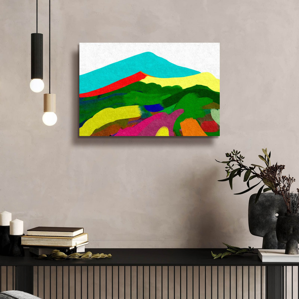 Sicilian Mountain by Cesare Bellassai - 24x16 acrylic wall art in a room