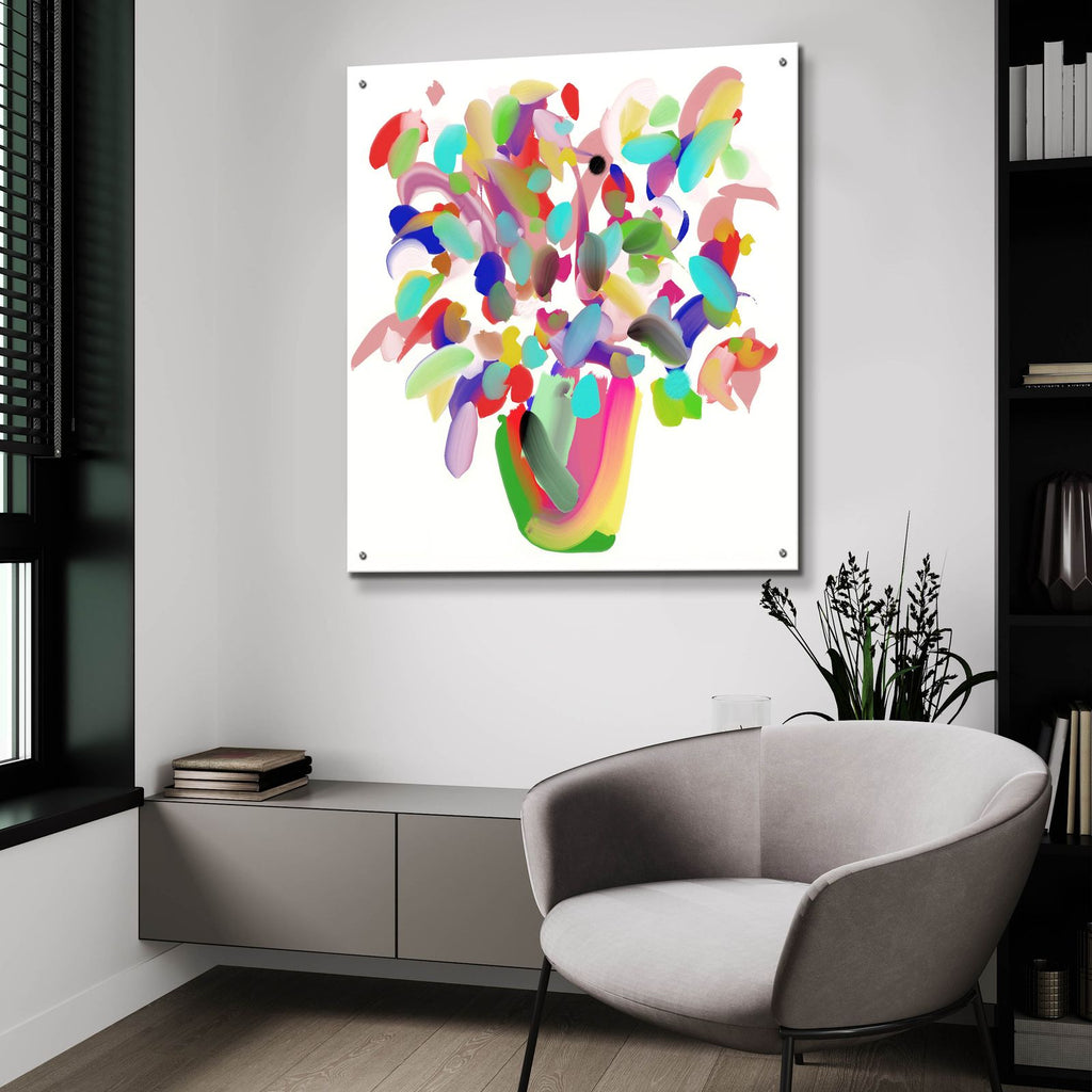 Mood Flowers by Cesare Bellassai - 36x36 acrylic wall art in a room