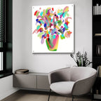 Mood Flowers by Cesare Bellassai - 36x36 acrylic wall art in a room