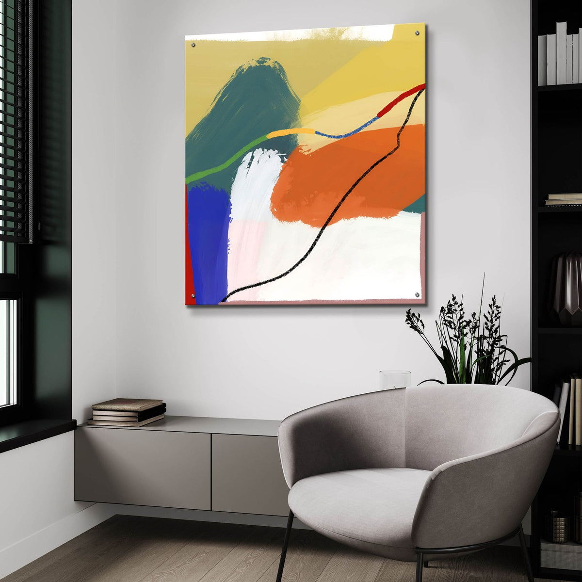A Sunday In The Mountain by Cesare Bellassai - 36x36 acrylic wall art in a room