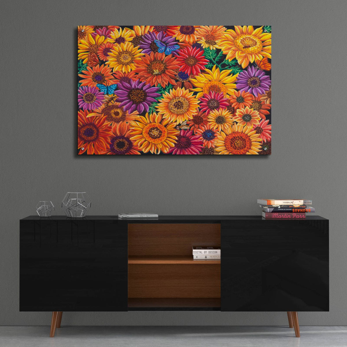 Sunflowers by Andrea Strongwater - 36x24 acrylic wall art in a room