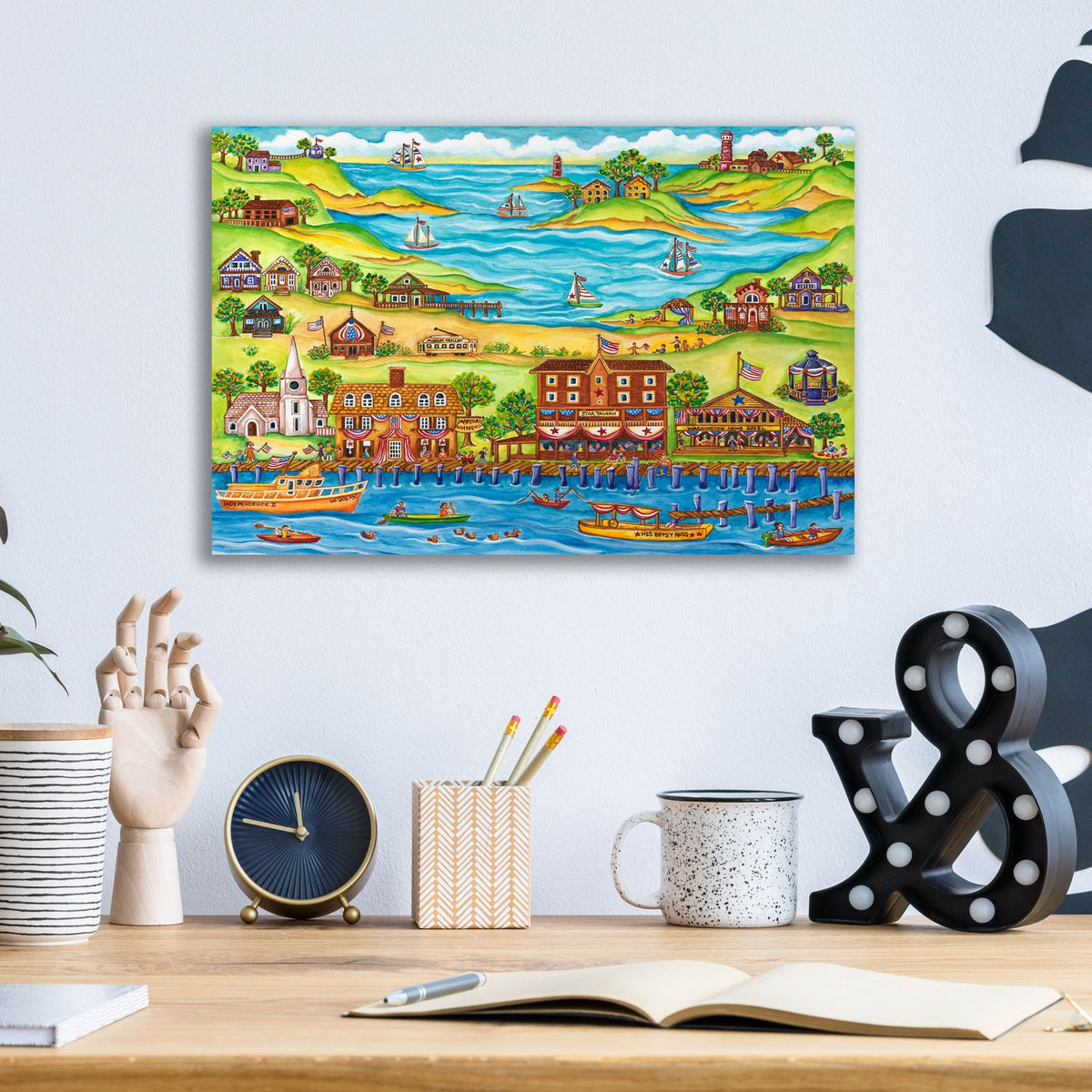Maine Coast July 4th by Andrea Strongwater - 16x12 acrylic wall art in a room