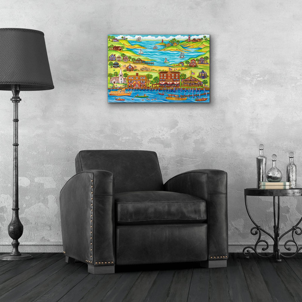 Maine Coast July 4th by Andrea Strongwater - 24x16 acrylic wall art in a room
