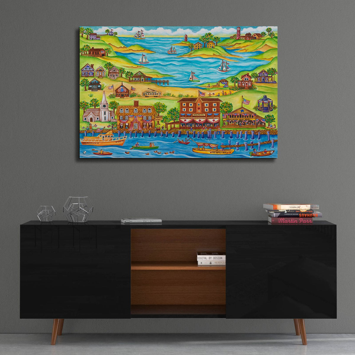 Maine Coast July 4th by Andrea Strongwater - 36x24 acrylic wall art in a room