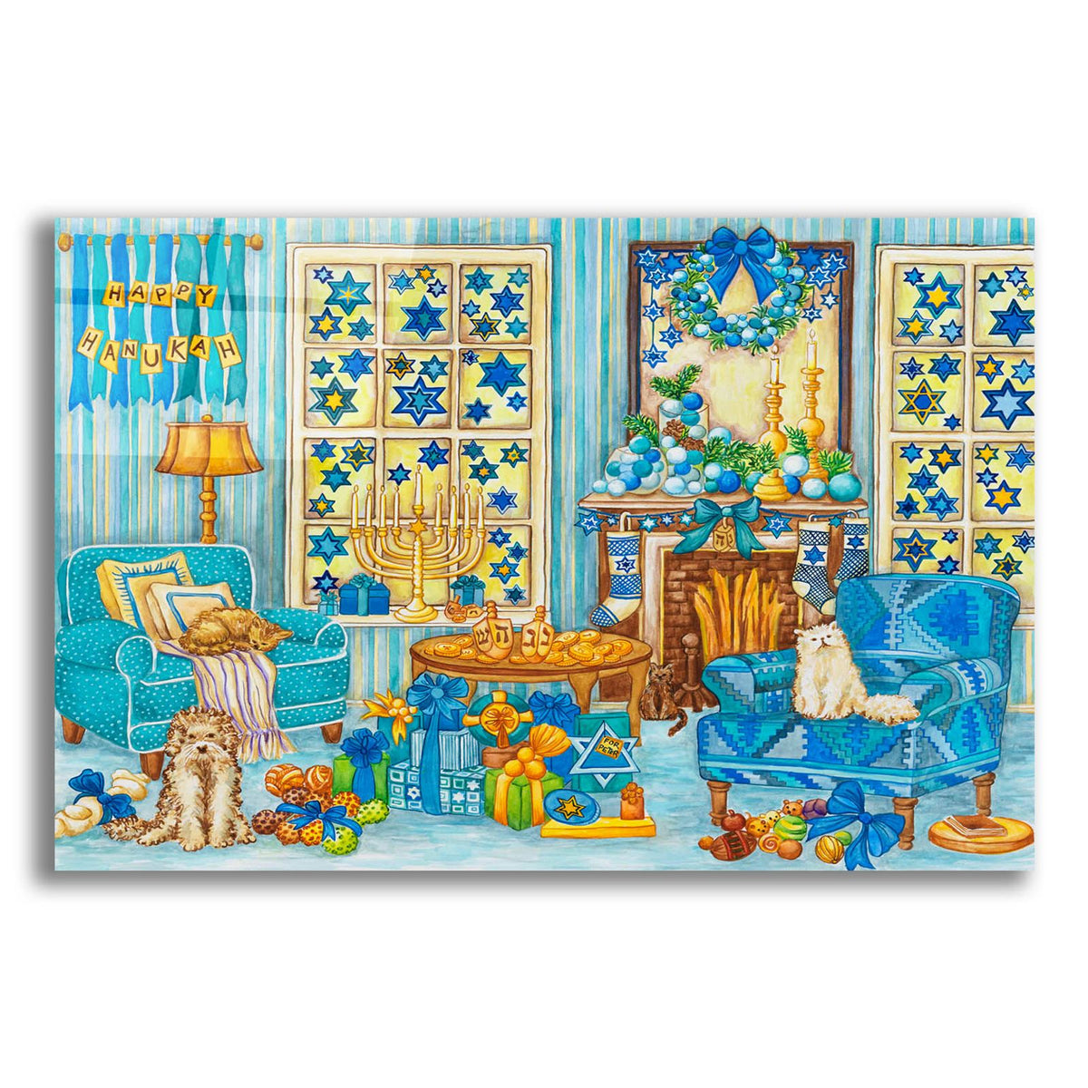 Hanukah Living Room by Andrea Strongwater acrylic glass wall art