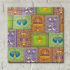 Hanukah Menorah Wrap Asym by Andrea Strongwater - 12x12 acrylic wall art in a room