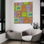 Hanukah Menorah Wrap Asym by Andrea Strongwater - 36x36 acrylic wall art in a room