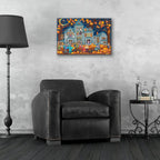 Haunted House Costume Parade by Andrea Strongwater - 24x16 acrylic wall art in a room