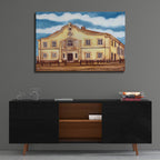 Synagogue Telz Exterior by Andrea Strongwater - 36x24 acrylic wall art in a room