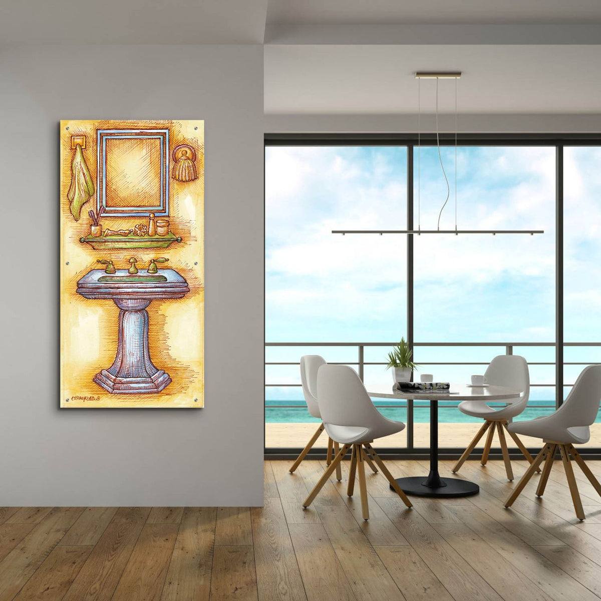 Sink Rectangle by Andrea Strongwater - 24x48 acrylic wall art in a room