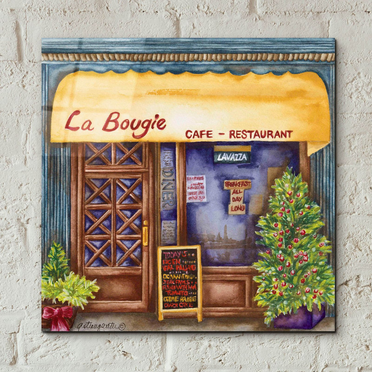Cafes La Bougie by Andrea Strongwater - 12x12 acrylic wall art in a room