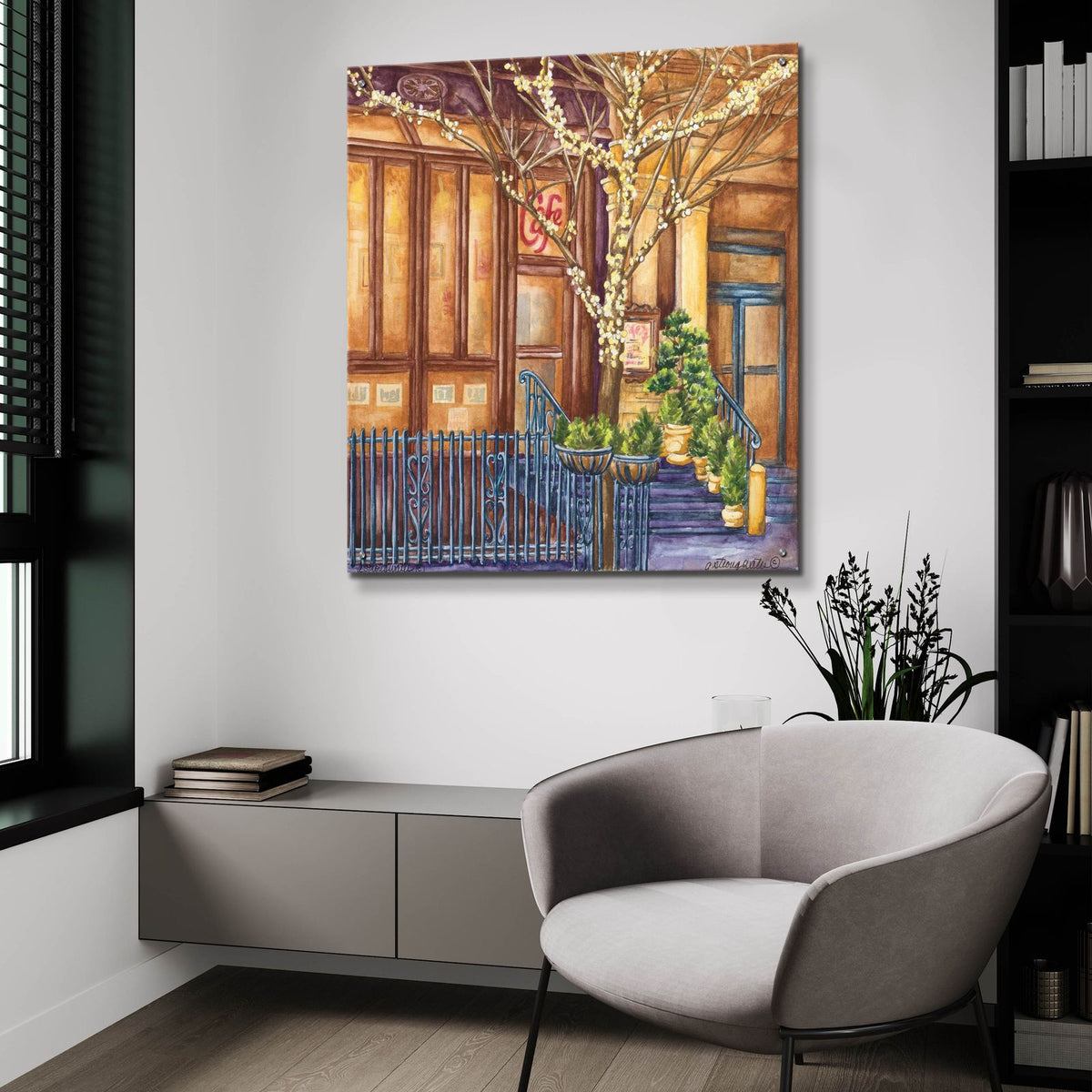 Cafe Lalo by Andrea Strongwater - 36x36 acrylic wall art in a room