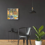 Cafe Cupping Room Ext Winter by Andrea Strongwater - 24x24 acrylic wall art in a room
