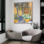 Cafe Cupping Room Ext Winter by Andrea Strongwater - 36x36 acrylic wall art in a room
