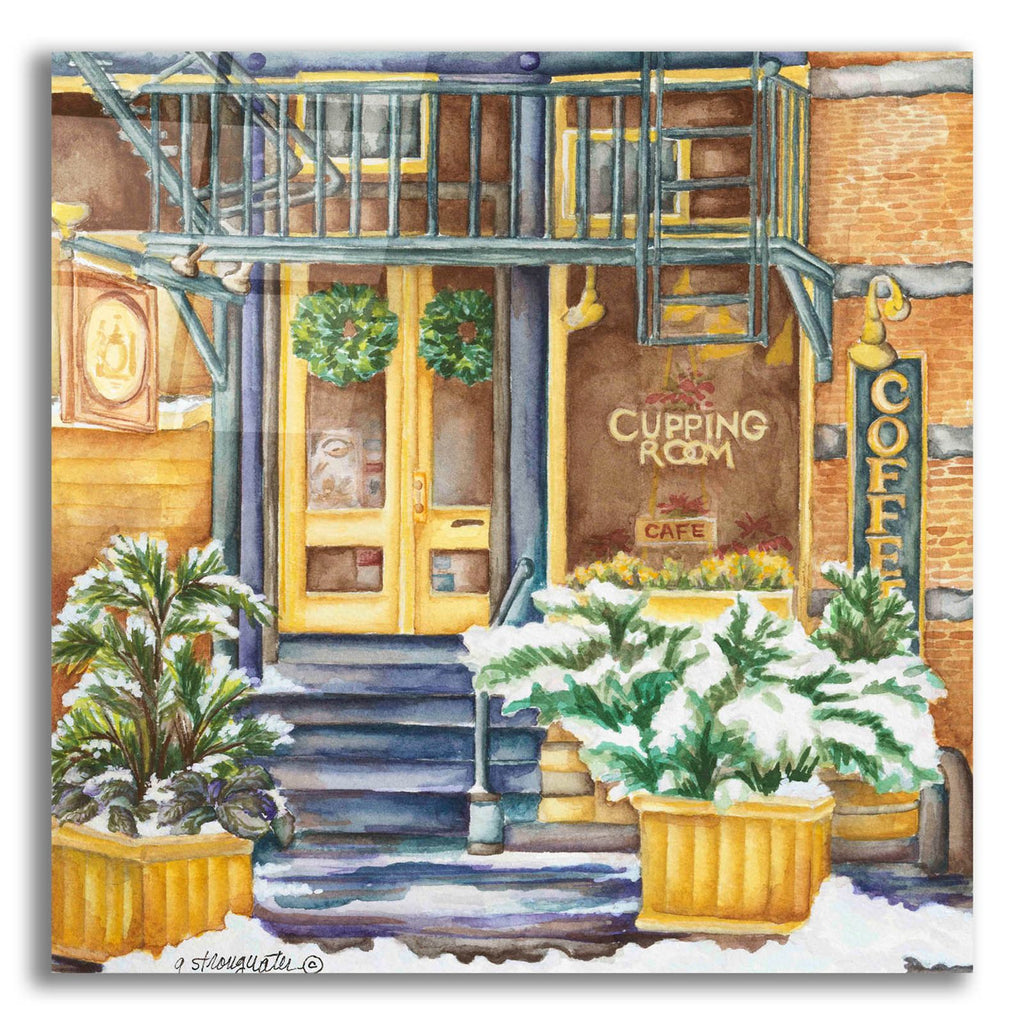 Cafe Cupping Room Ext Winter by Andrea Strongwater acrylic glass wall art