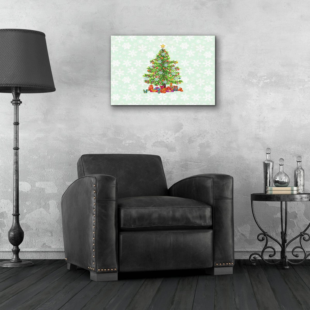 Christmas Tree Spode by Andrea Strongwater - 24x16 acrylic wall art in a room