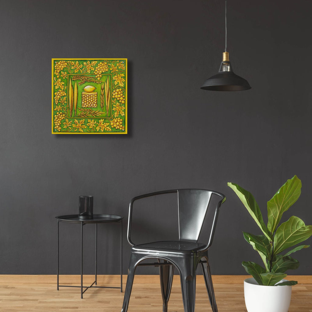 Jewish Year Succoth by Andrea Strongwater - 24x24 acrylic wall art in a room