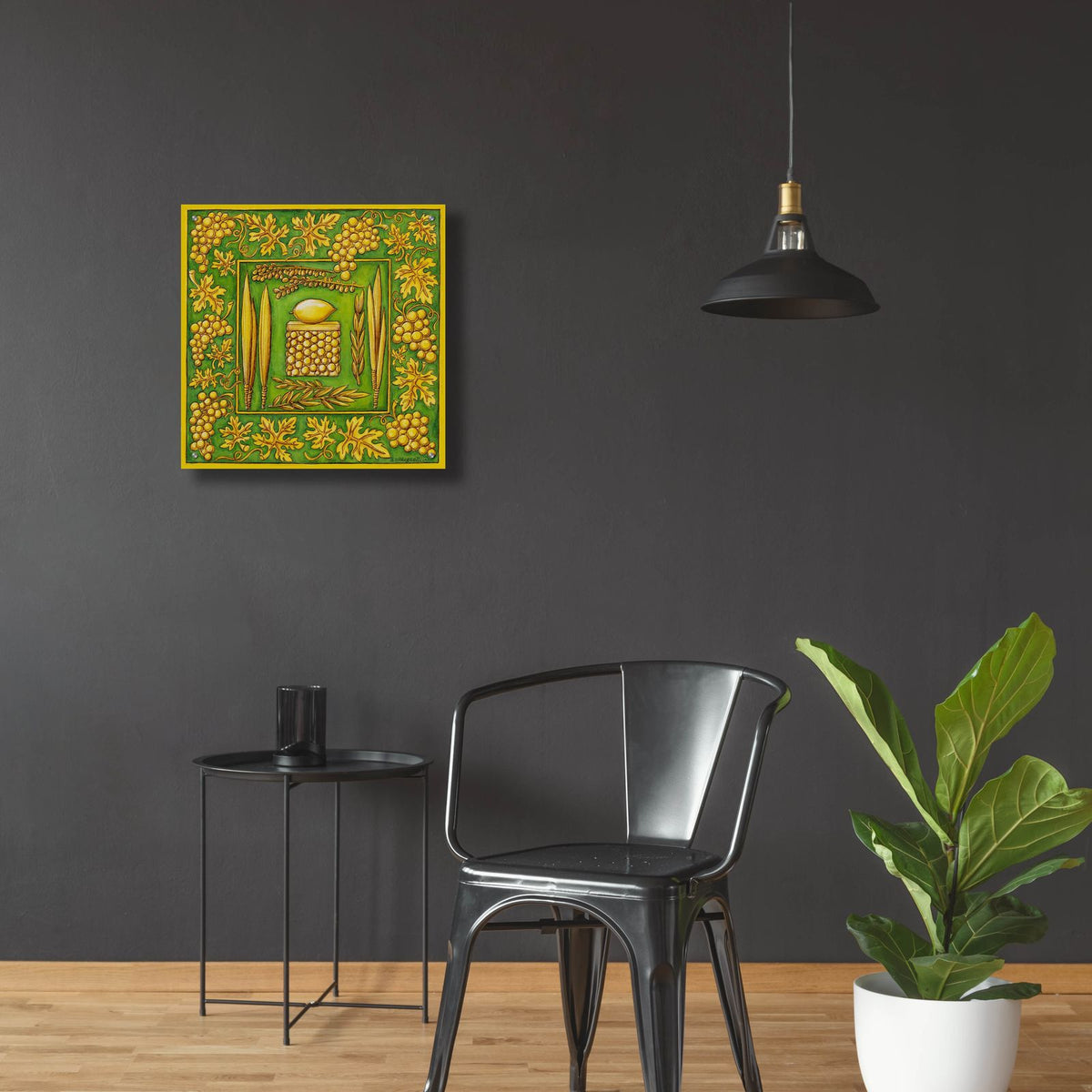 Jewish Year Succoth by Andrea Strongwater - 24x24 acrylic wall art in a room