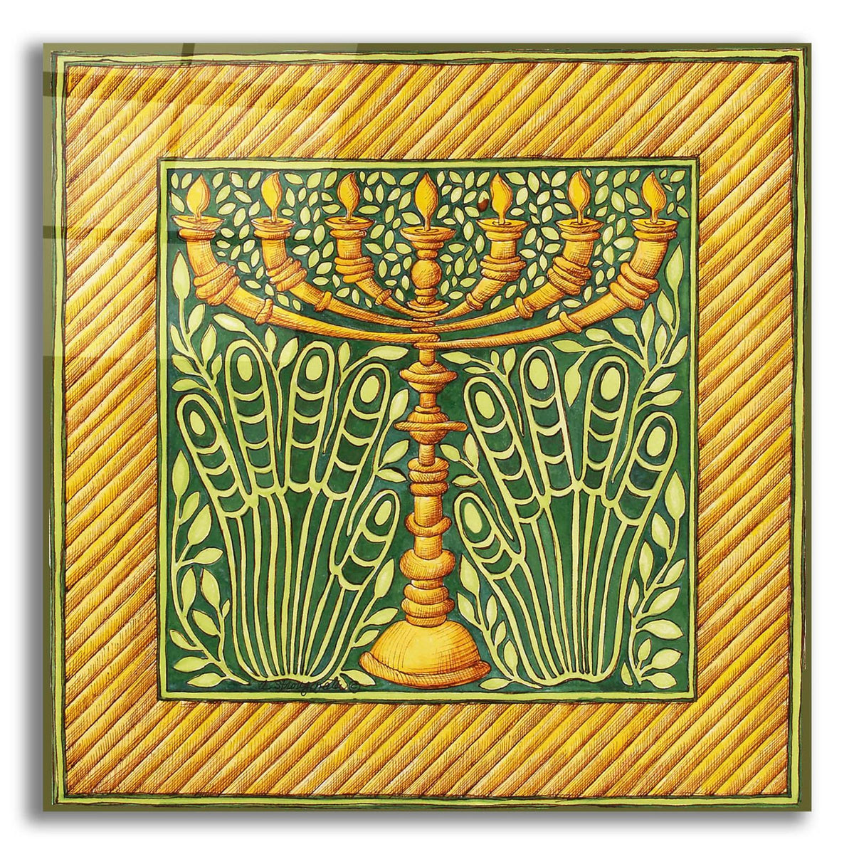 Jewish Year Menorah With Hands by Andrea Strongwater acrylic glass wall art