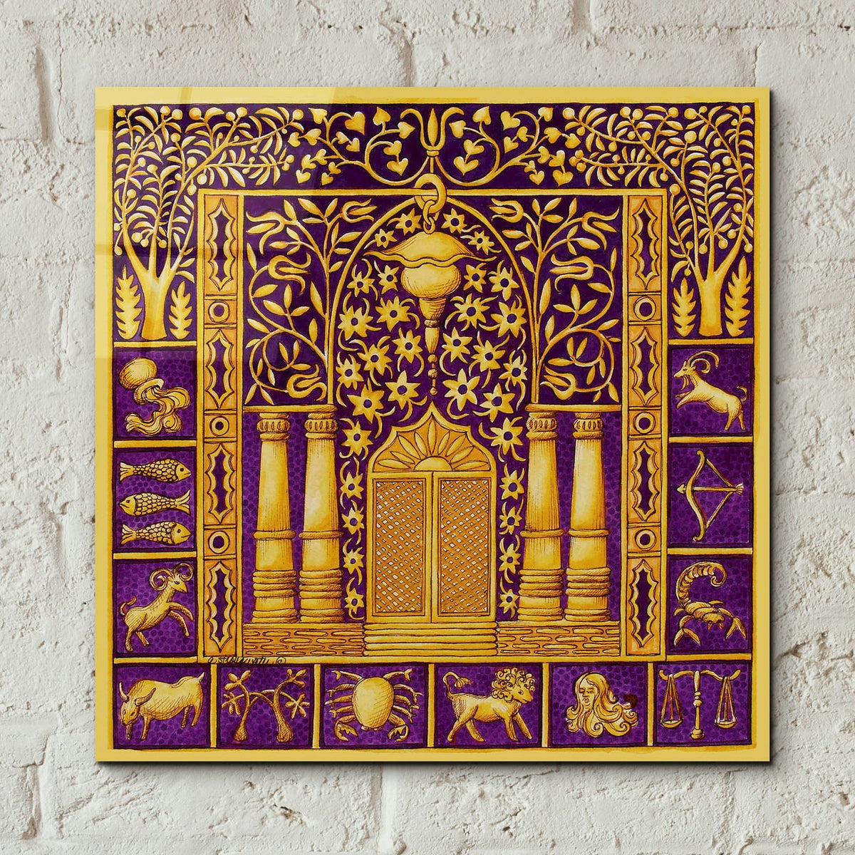 Jewish Year Ark Synagogue by Andrea Strongwater - 12x12 acrylic wall art in a room