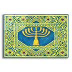 Hanukah Menorah On Turquoise by Andrea Strongwater acrylic glass wall art