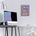 Hanukah Menorah On Royal Blue by Andrea Strongwater - 12x16 acrylic wall art in a room
