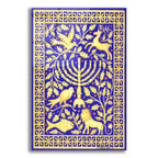 Hanukah Menorah On Royal Blue by Andrea Strongwater acrylic glass wall art