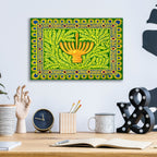 Hanukah Menorah On Green by Andrea Strongwater - 16x12 acrylic wall art in a room