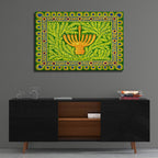 Hanukah Menorah On Green by Andrea Strongwater - 36x24 acrylic wall art in a room
